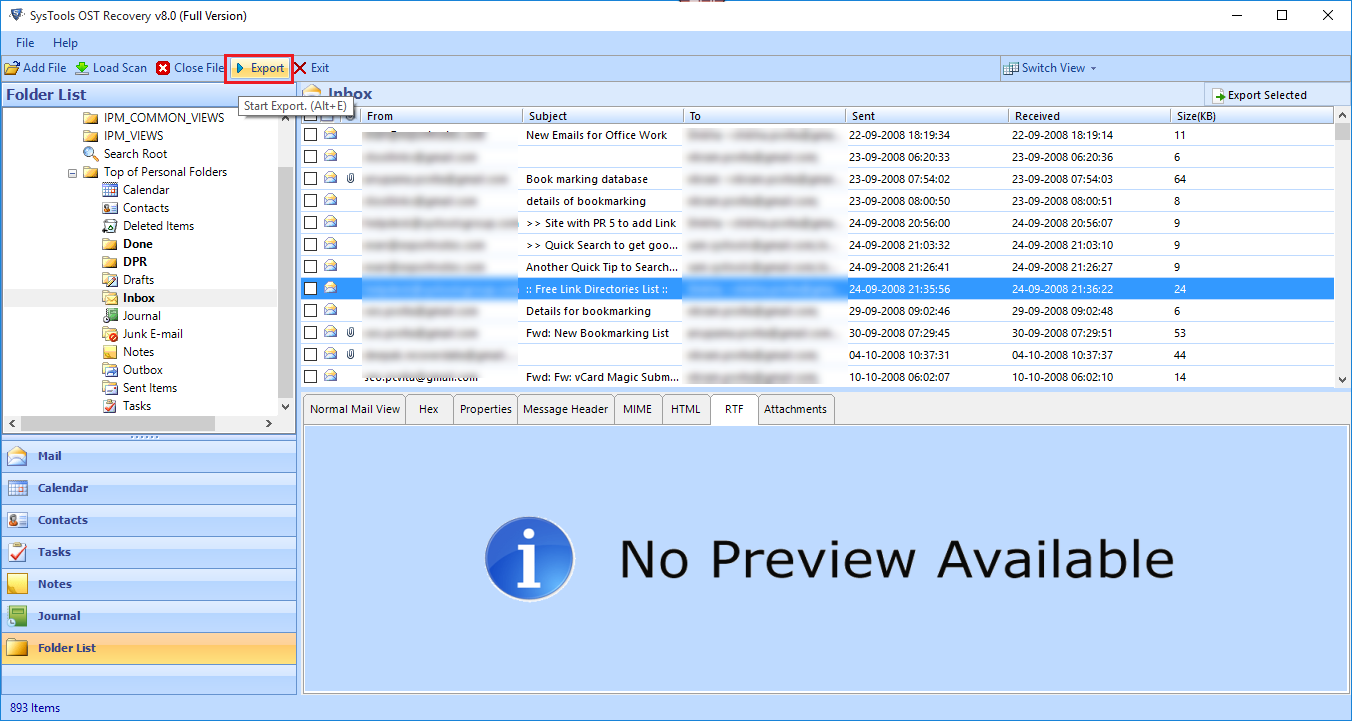 Export OST to PST Software 8.0