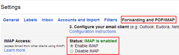 enable imap